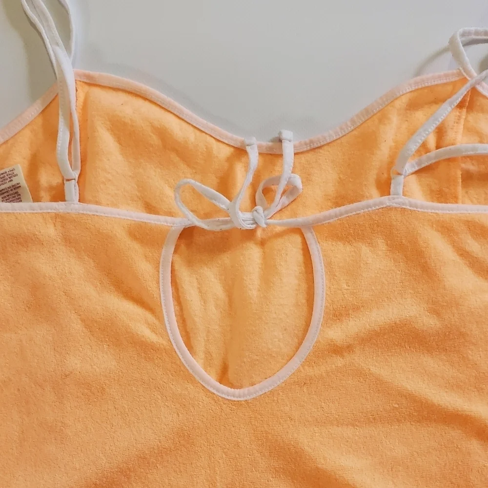 7366 * Op Ocean Pacific Terrycloth Romper Cover Up Orange Size XL (15/17) - Picture 7 of 13
